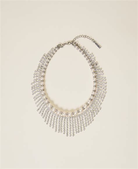 mulberry collier ras de cou faux strass